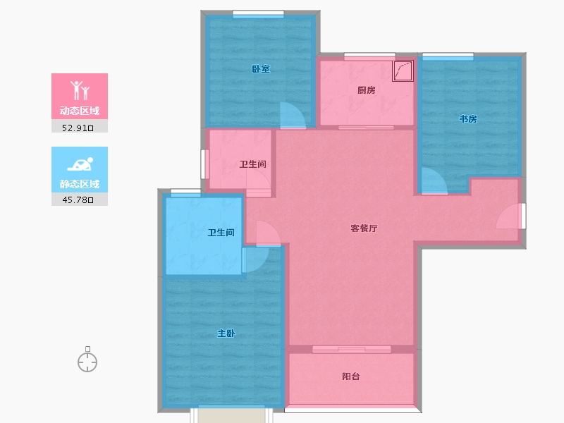 河北省-石家庄市-赫石府-88.34-户型库-动静分区