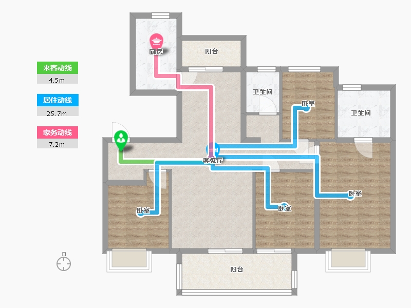 江苏省-苏州市-万科碧桂园-104.00-户型库-动静线