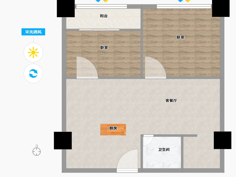 广东省-东莞市-华南茶叶创意园菁英时代-83.00-户型库-采光通风