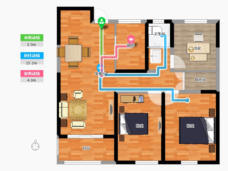 江苏省-宿迁市-格林上郡御苑-98.00-户型库-动静线