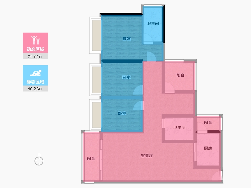 广东省-河源市-龙光玖龙府-100.84-户型库-动静分区