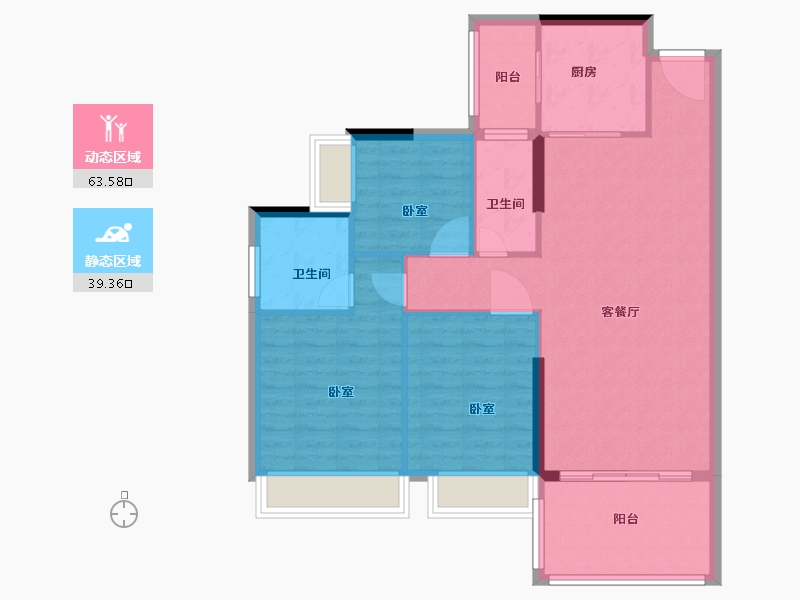 广东省-阳江市-锦峰花园-93.22-户型库-动静分区