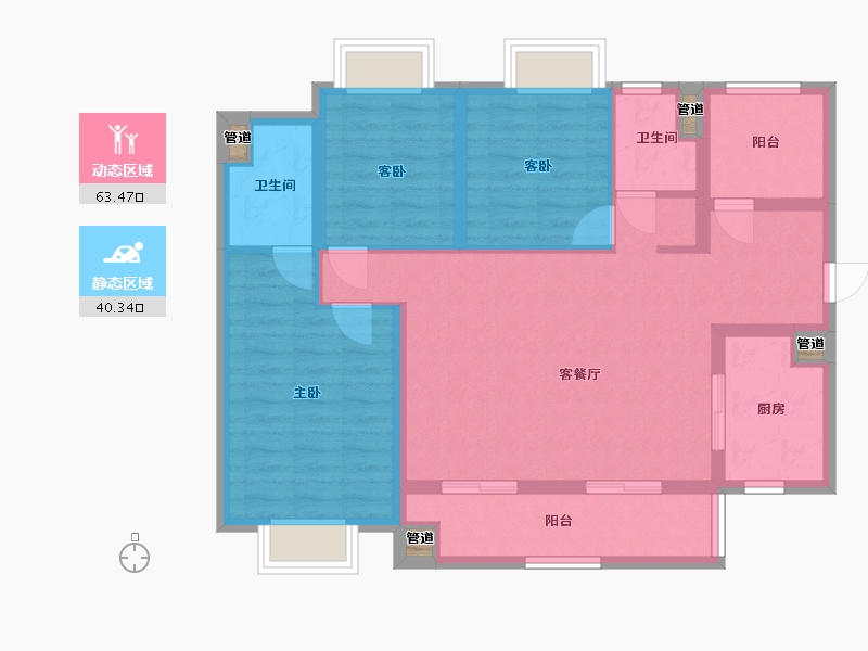 广东省-惠州市-新城鹿江风华-93.87-户型库-动静分区