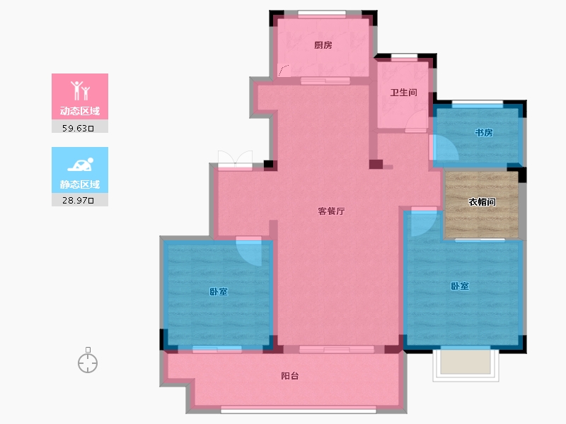 安徽省-宣城市-凤形桃花源-83.07-户型库-动静分区