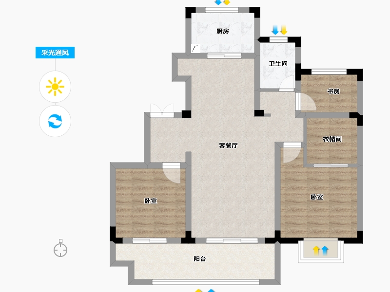 安徽省-宣城市-凤形桃花源-83.07-户型库-采光通风