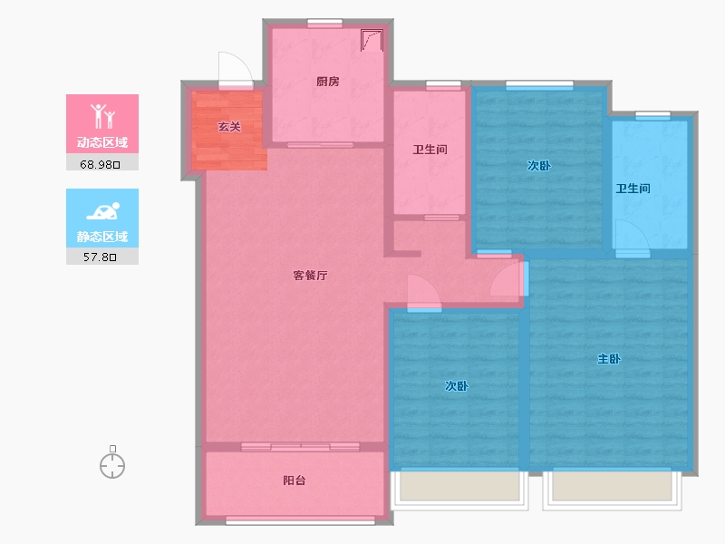 山东省-青岛市-青岛海信依云小镇-113.60-户型库-动静分区