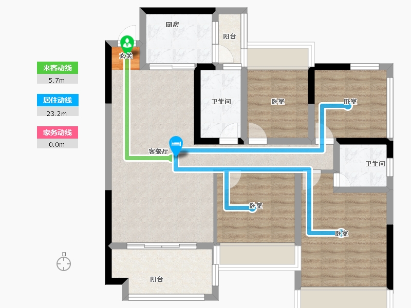 湖南省-衡阳市-中房·美丽白沙-89.80-户型库-动静线