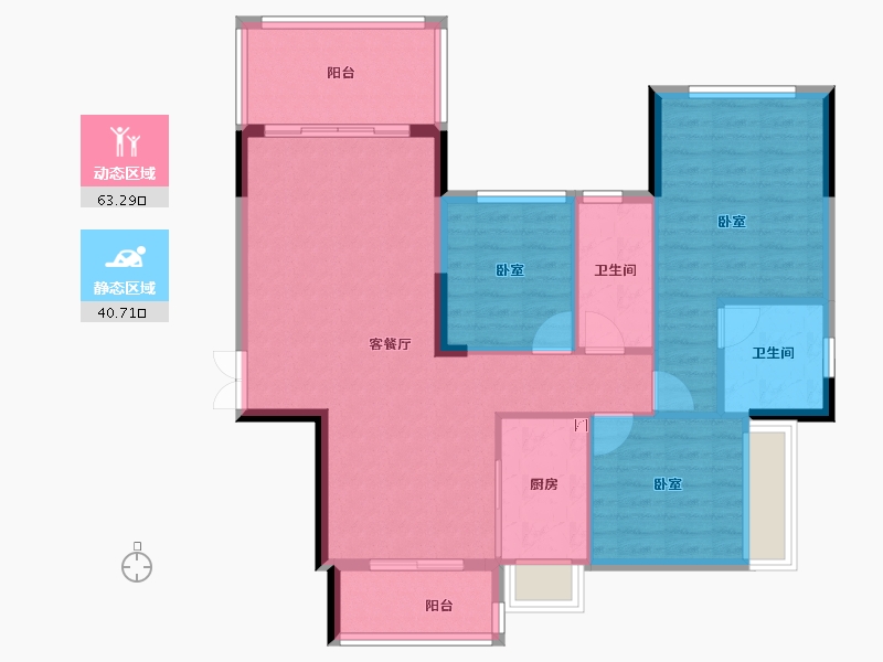 湖南省-衡阳市-阳光美城-94.28-户型库-动静分区