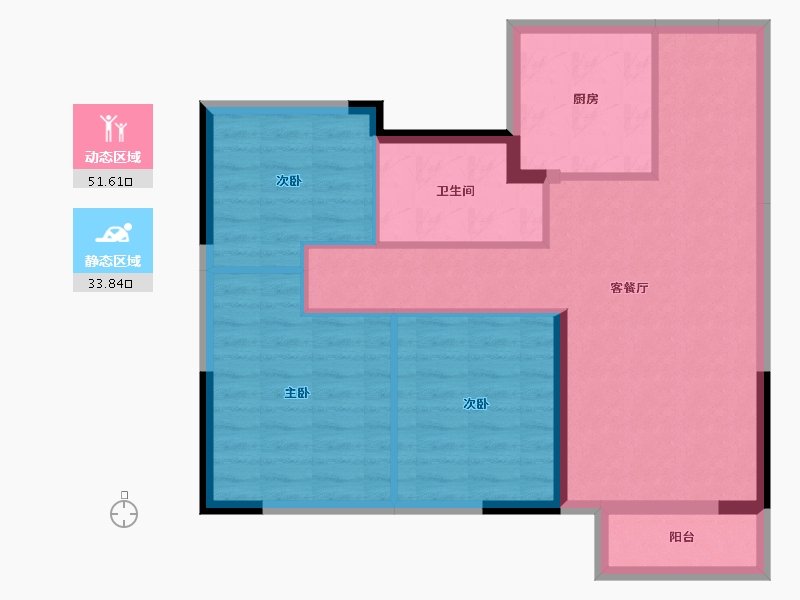 山东省-青岛市-龙湖龙誉城-71.20-户型库-动静分区