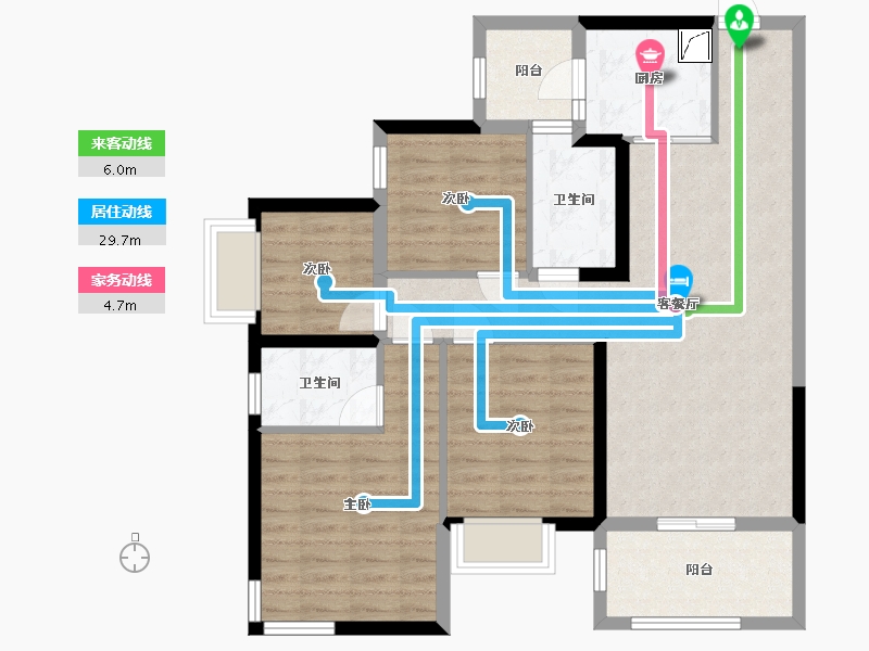 湖南省-长沙市-保利大都汇-90.26-户型库-动静线