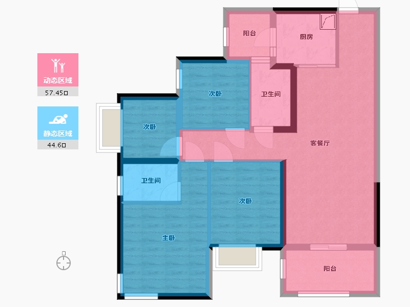 湖南省-长沙市-保利大都汇-90.26-户型库-动静分区