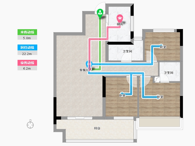 湖南省-衡阳市-衡阳罗马都市-84.98-户型库-动静线