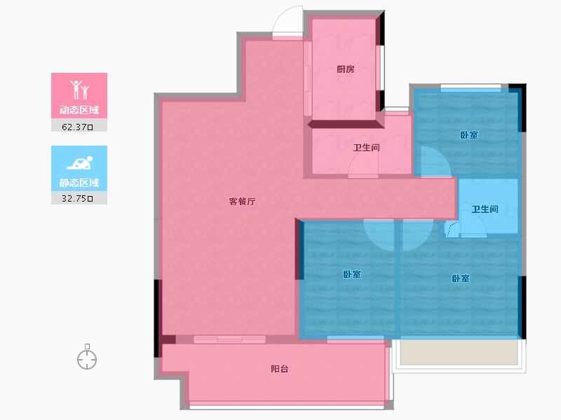 湖南省-衡阳市-衡阳罗马都市-84.98-户型库-动静分区