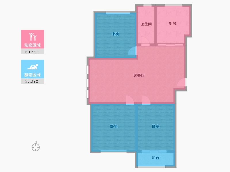 山东省-淄博市-乾盛·慧泽园-104.64-户型库-动静分区