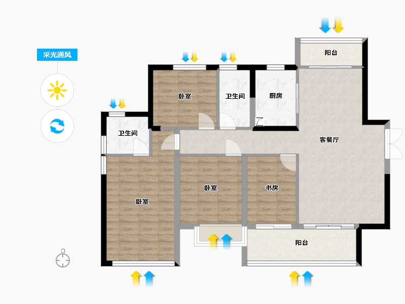 湖南省-长沙市-中交·中央公园-109.26-户型库-采光通风