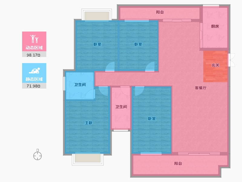 湖南省-衡阳市-金星·湘江雅院-154.94-户型库-动静分区