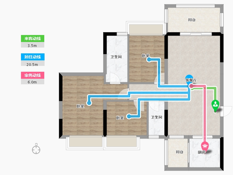 广东省-阳江市-锦峰花园-91.32-户型库-动静线