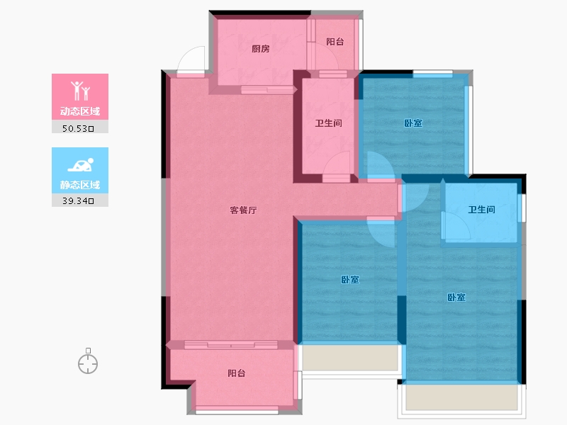 湖南省-衡阳市-中房·美丽白沙-79.09-户型库-动静分区