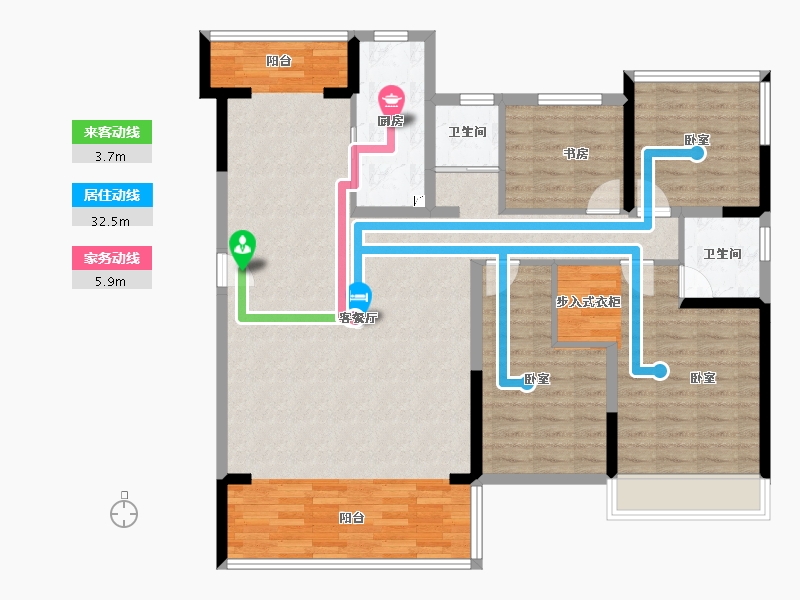 湖南省-衡阳市-富力碧桂园·衡中心-122.95-户型库-动静线