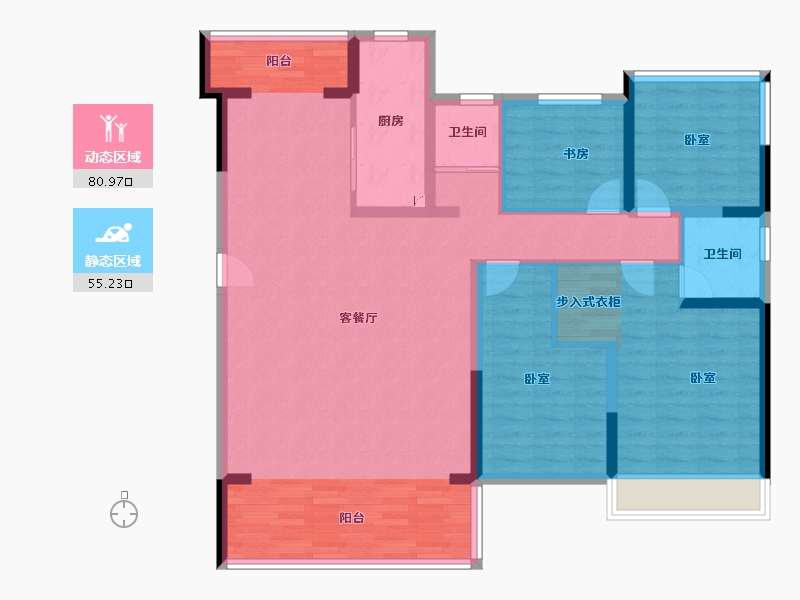 湖南省-衡阳市-富力碧桂园·衡中心-122.95-户型库-动静分区