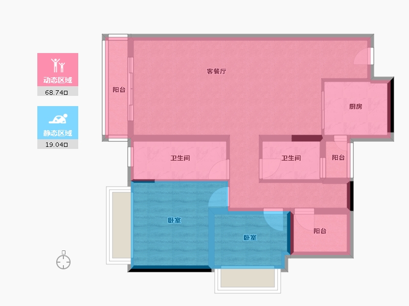 广东省-河源市-龙光玖龙府-77.54-户型库-动静分区