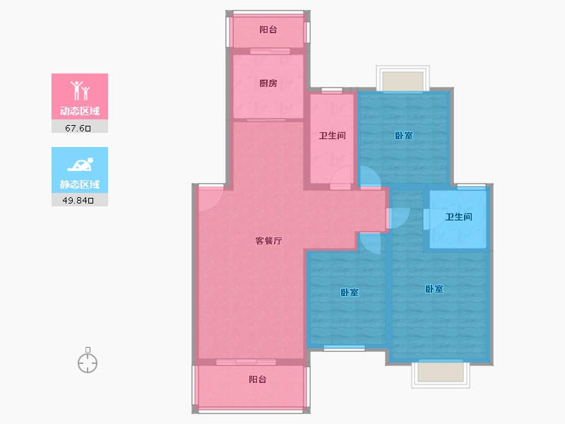 湖北省-孝感市-华隆上城-105.00-户型库-动静分区