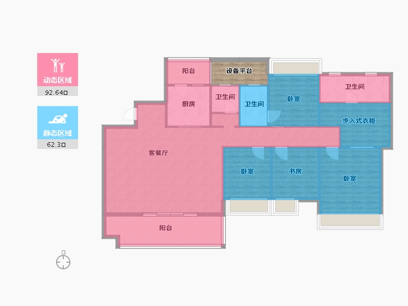 湖南省-衡阳市-胜邦 御景东方-147.03-户型库-动静分区