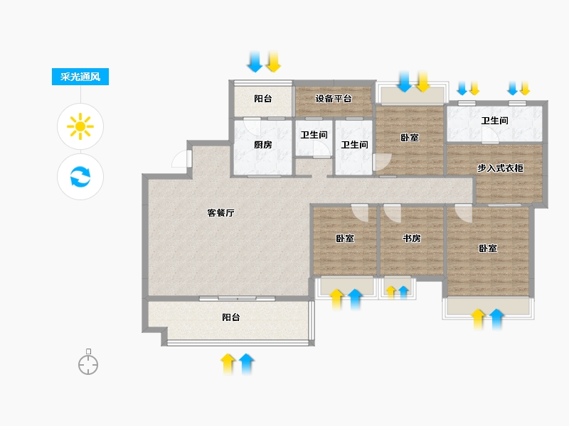 湖南省-衡阳市-胜邦 御景东方-147.03-户型库-采光通风