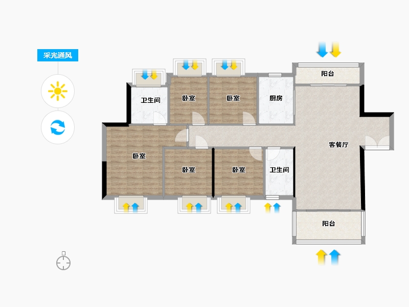 广东省-东莞市-星河时代-116.18-户型库-采光通风