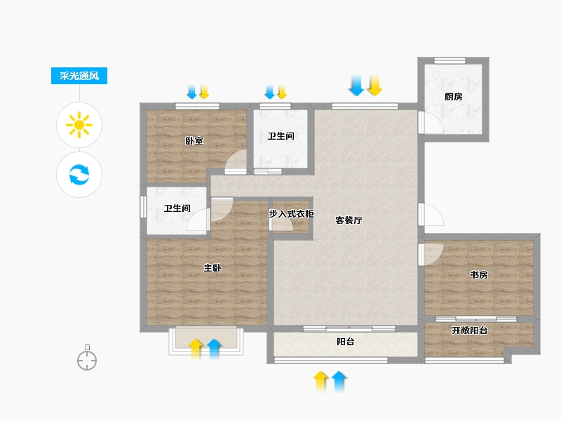 山东省-济宁市-金祥凤凰城-104.00-户型库-采光通风