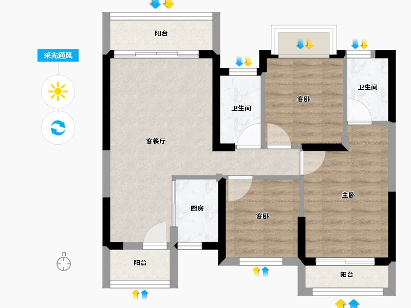 湖南省-常德市-星语林·创客大街-63.06-户型库-采光通风