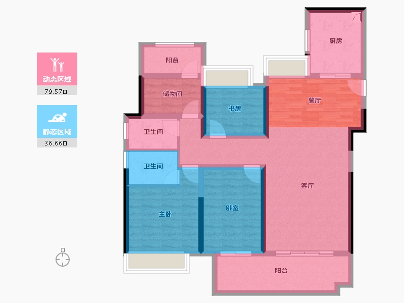 湖南省-衡阳市-奥莱·祥生府-103.24-户型库-动静分区