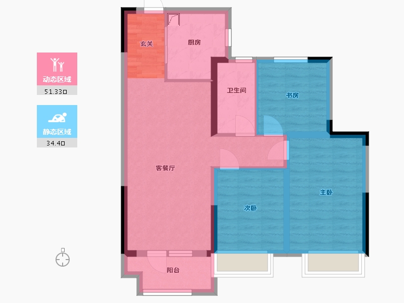 山东省-青岛市-世博城逸海-76.00-户型库-动静分区