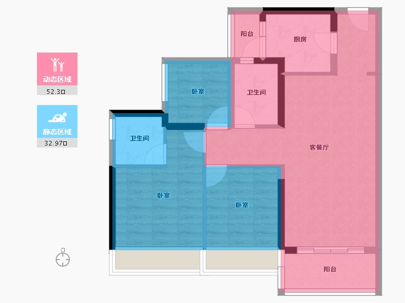 广东省-佛山市-金辉优步大道-75.58-户型库-动静分区