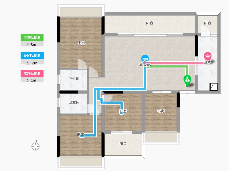 贵州省-遵义市-飞洋梦想城华府-115.04-户型库-动静线