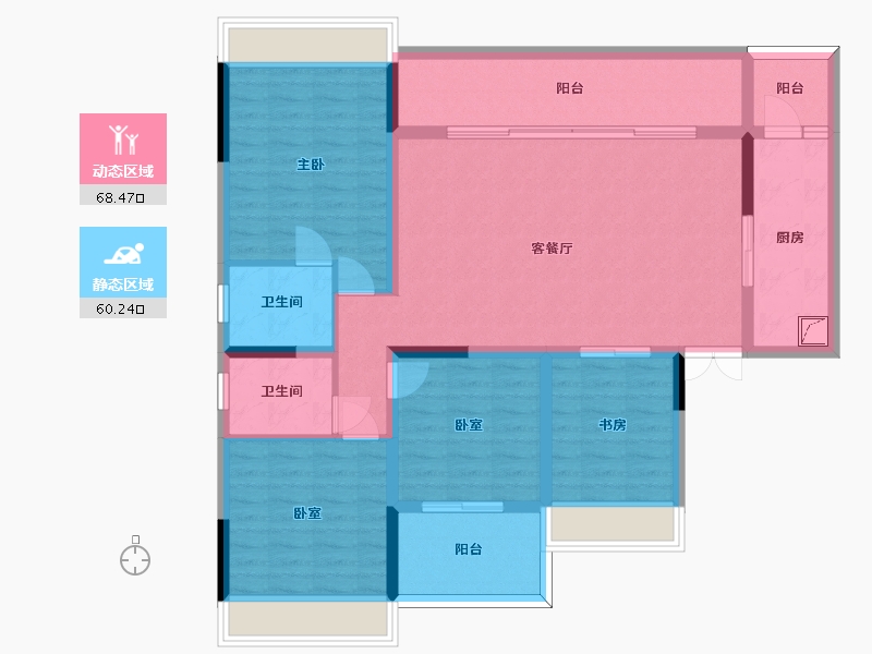 贵州省-遵义市-飞洋梦想城华府-115.04-户型库-动静分区