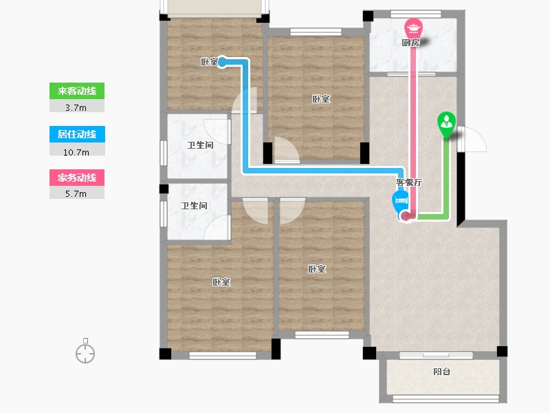 湖南省-衡阳市-衡阳罗马都市-102.77-户型库-动静线