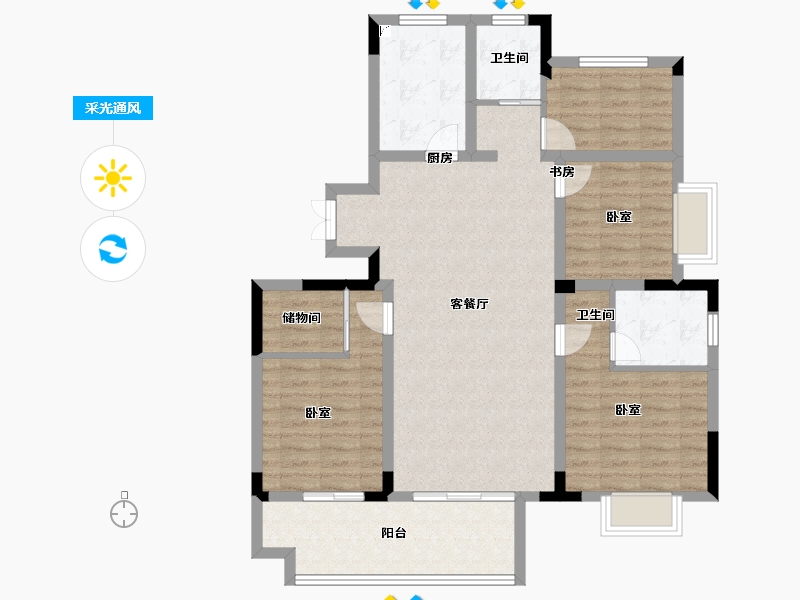 安徽省-宣城市-郎溪华源郎川府-103.01-户型库-采光通风