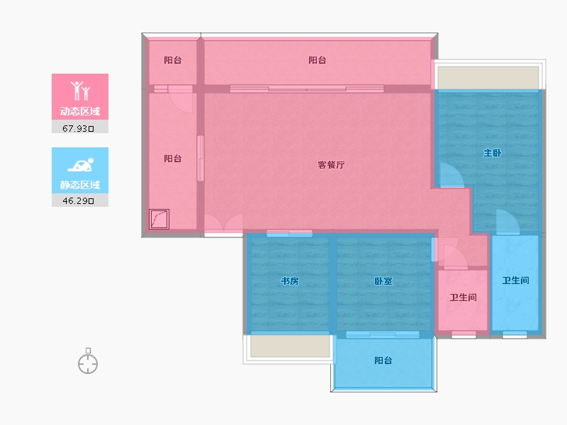 贵州省-遵义市-飞洋梦想城华府-102.69-户型库-动静分区