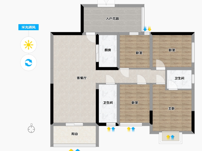 广西壮族自治区-玉林市-中建伴山壹号-103.15-户型库-采光通风