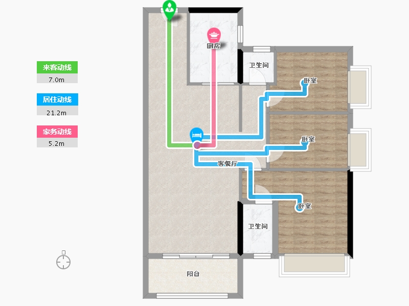 广东省-梅州市-龙腾一品-96.17-户型库-动静线