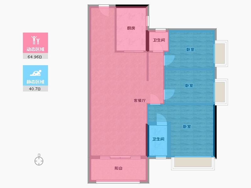 广东省-梅州市-龙腾一品-96.17-户型库-动静分区