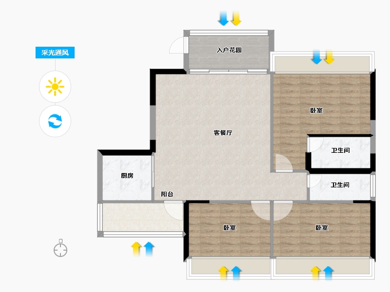 广东省-汕头市-君庭明珠雅苑-101.01-户型库-采光通风