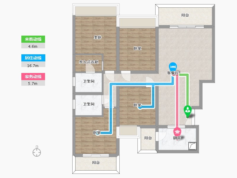 贵州省-遵义市-飞洋梦想城华府-114.95-户型库-动静线