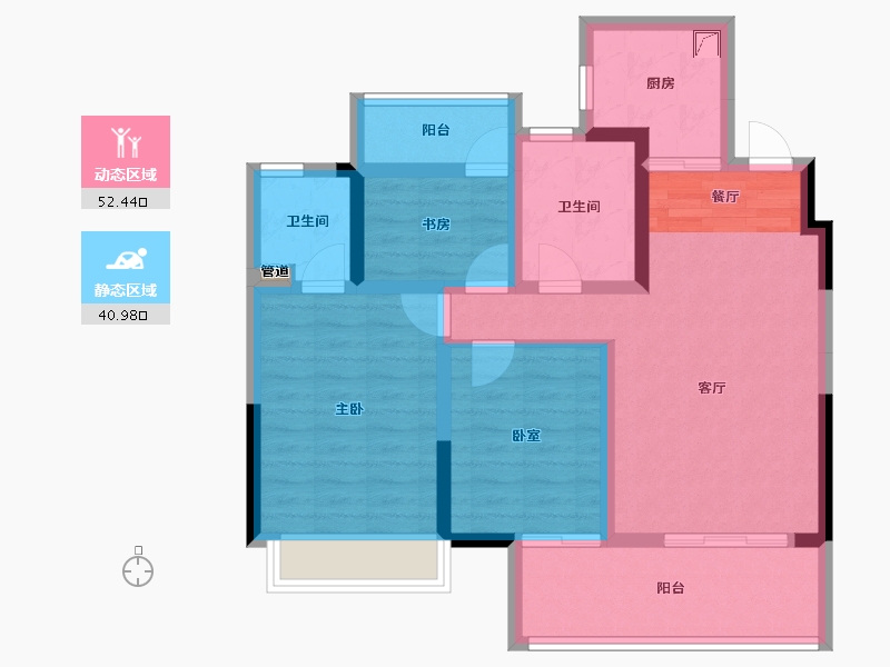 湖南省-衡阳市-奥莱·祥生府-82.29-户型库-动静分区