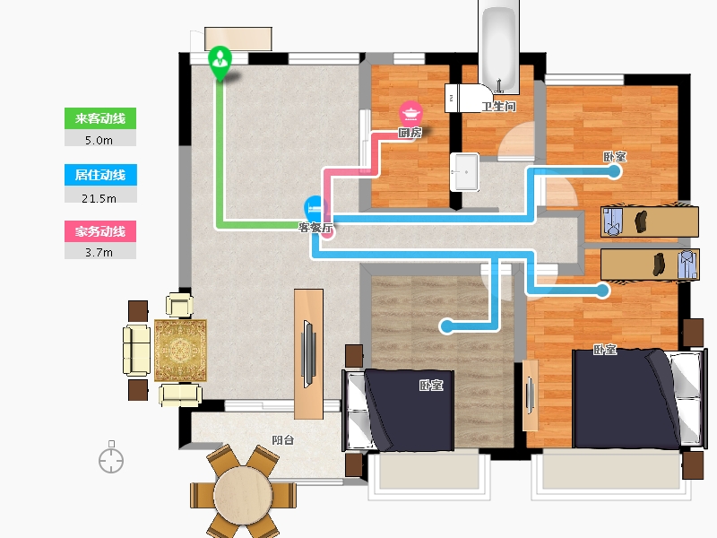 江苏省-宿迁市-博大学府国际-77.56-户型库-动静线