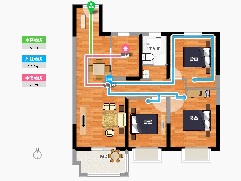 江苏省-宿迁市-都会之光-80.00-户型库-动静线