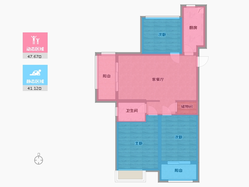 江苏省-南京市-创维乐活城-78.80-户型库-动静分区