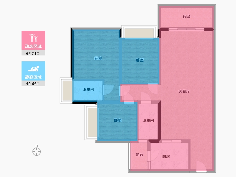 广东省-梅州市-芹洋观邸-97.11-户型库-动静分区