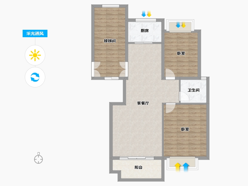 湖南省-衡阳市-金星·湘江雅院-91.47-户型库-采光通风